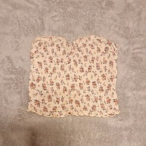 Urban Outfitters Cream Smocked Top